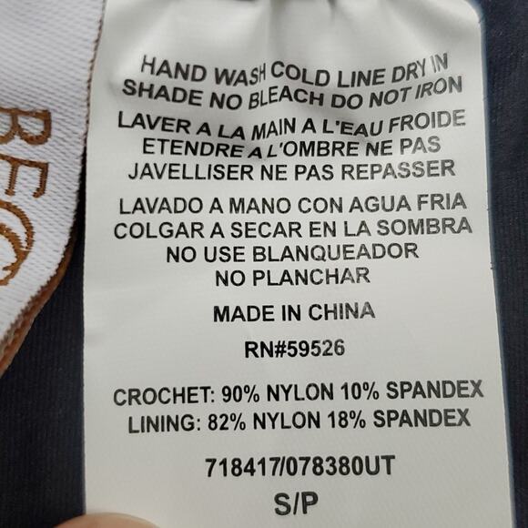 Becca by Rebecca Women's Black Virtue Crochet Hipster Bikini Bottom Size S - Picture 6 of 8